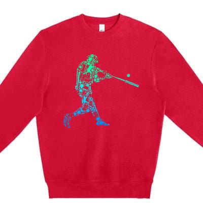 Baseball Player Batter Men Kids Premium Crewneck Sweatshirt