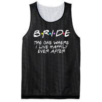 Bachelorette Party Bride The One Where I Live Happily Mesh Reversible Basketball Jersey Tank