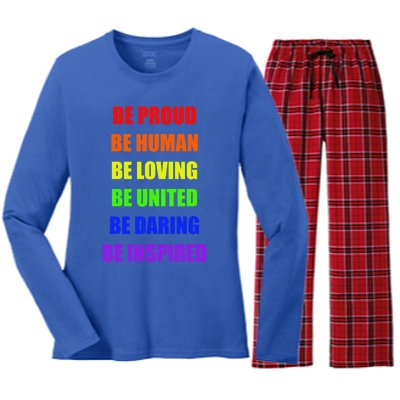 Be Proud Be Hu Be Loving Gift Women's Long Sleeve Flannel Pajama Set 