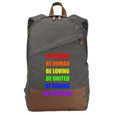 Be Proud Be Hu Be Loving Gift Cotton Canvas Backpack