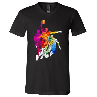 Basketball Player Basketball V-Neck T-Shirt