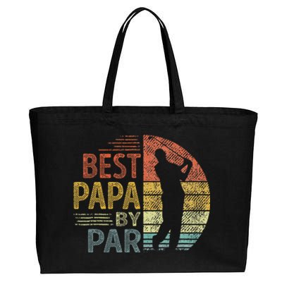 Best Papa By Par Fathers Day Golf Gift Grandpa Cotton Canvas Jumbo Tote