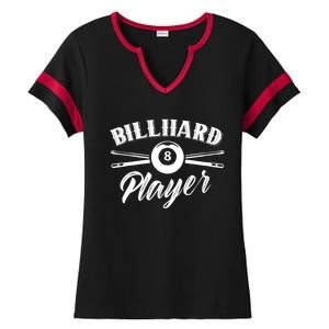 Billard Player Billiard Pool Lover Gift Ladies Halftime Notch Neck Tee