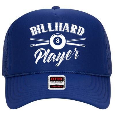 Billard Player Billiard Pool Lover Gift High Crown Mesh Back Trucker Hat