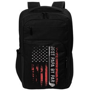 Best Papa By Par American Flag Golf Patriotic Golfer Impact Tech Backpack