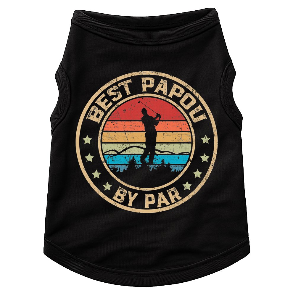 Best Papou By Par Father's Day Funny Golfing Doggie Tank