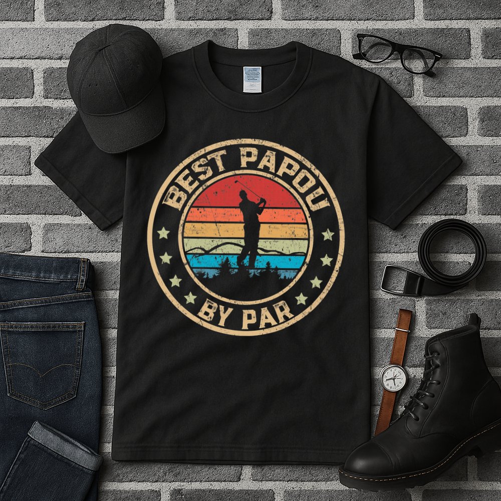 Best Papou By Par Father's Day Funny Golfing Tall T-Shirt