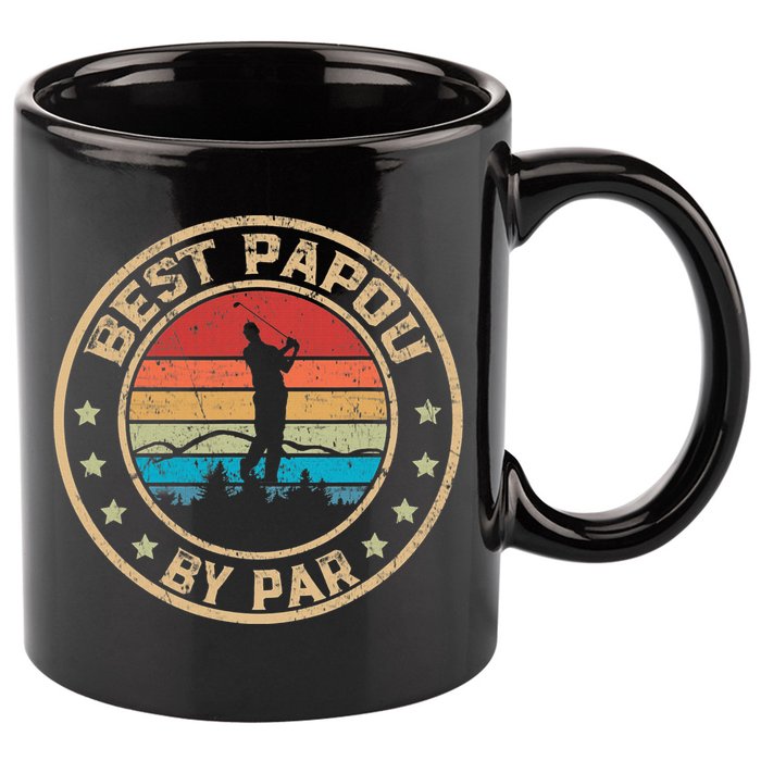 Best Papou By Par Father's Day Funny Golfing 11oz C Handle Ceramic Mug