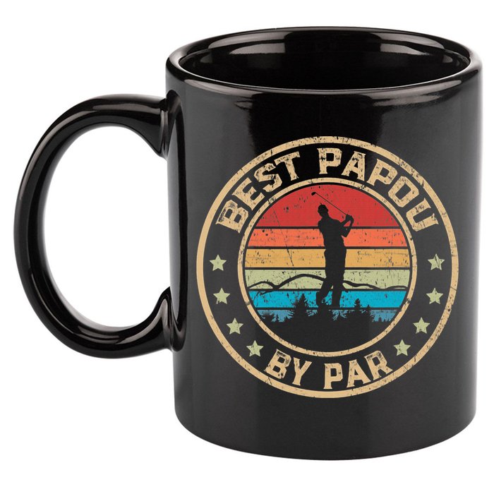 Best Papou By Par Father's Day Funny Golfing 11oz C Handle Ceramic Mug