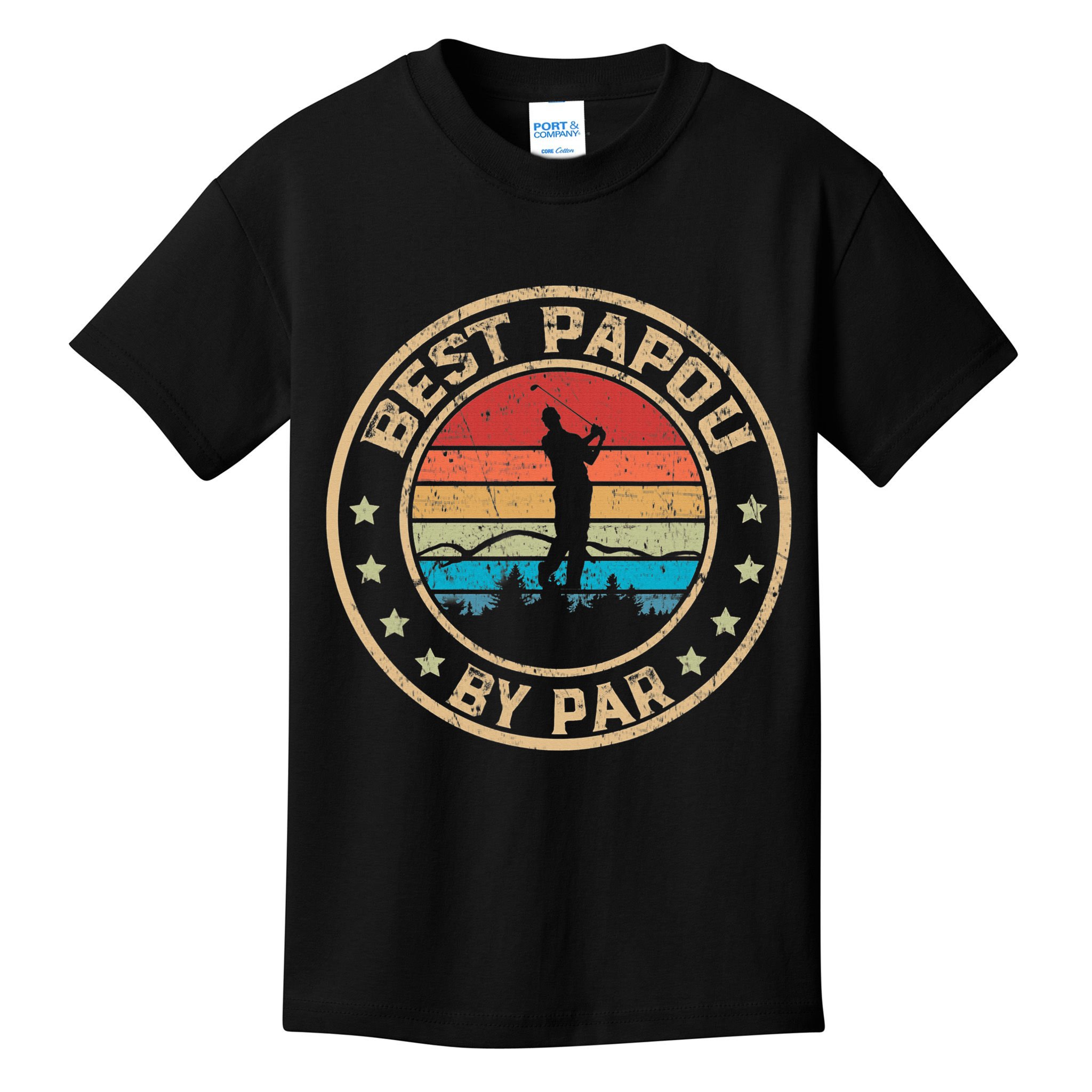 Best Papou By Par Father's Day Funny Golfing Kids T-Shirt
