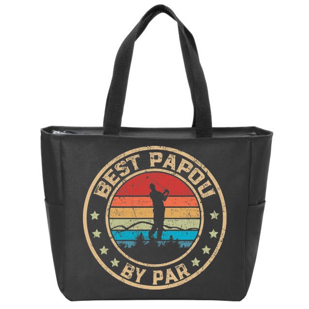 Best Papou By Par Father's Day Funny Golfing Zip Tote Bag