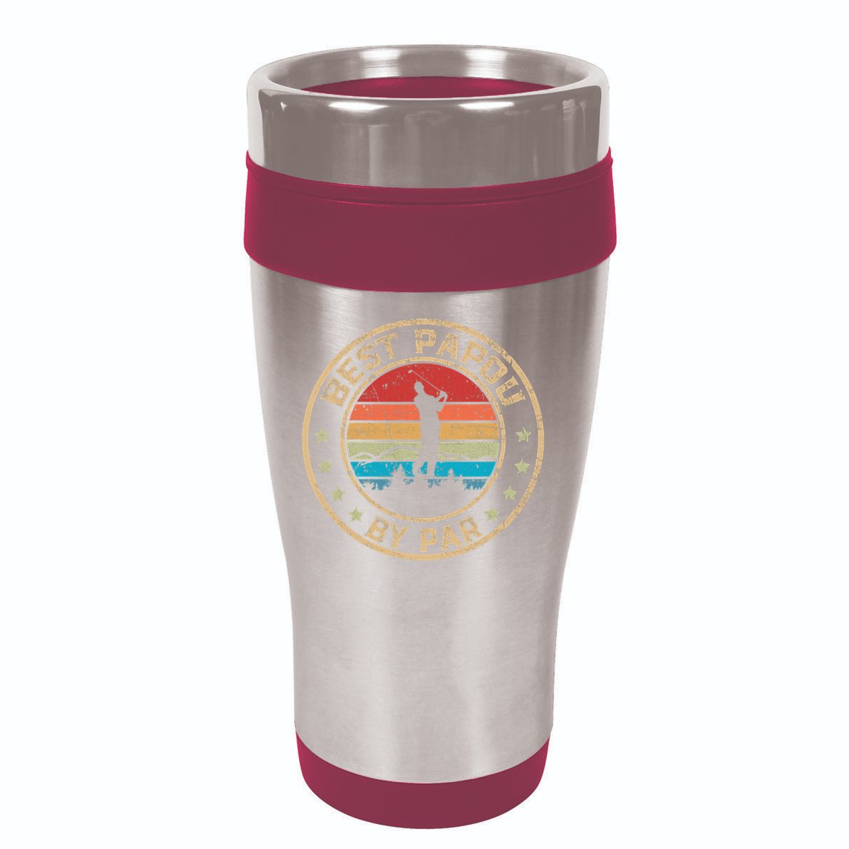 Best Papou By Par Father's Day Funny Golfing 16oz Travel Tumbler