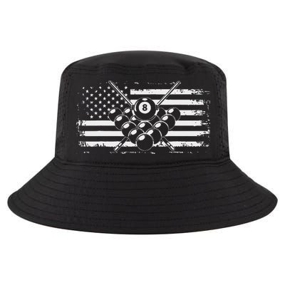 Billiards Pool Billiards American Flag Gift Cool Comfort Performance Bucket Hat