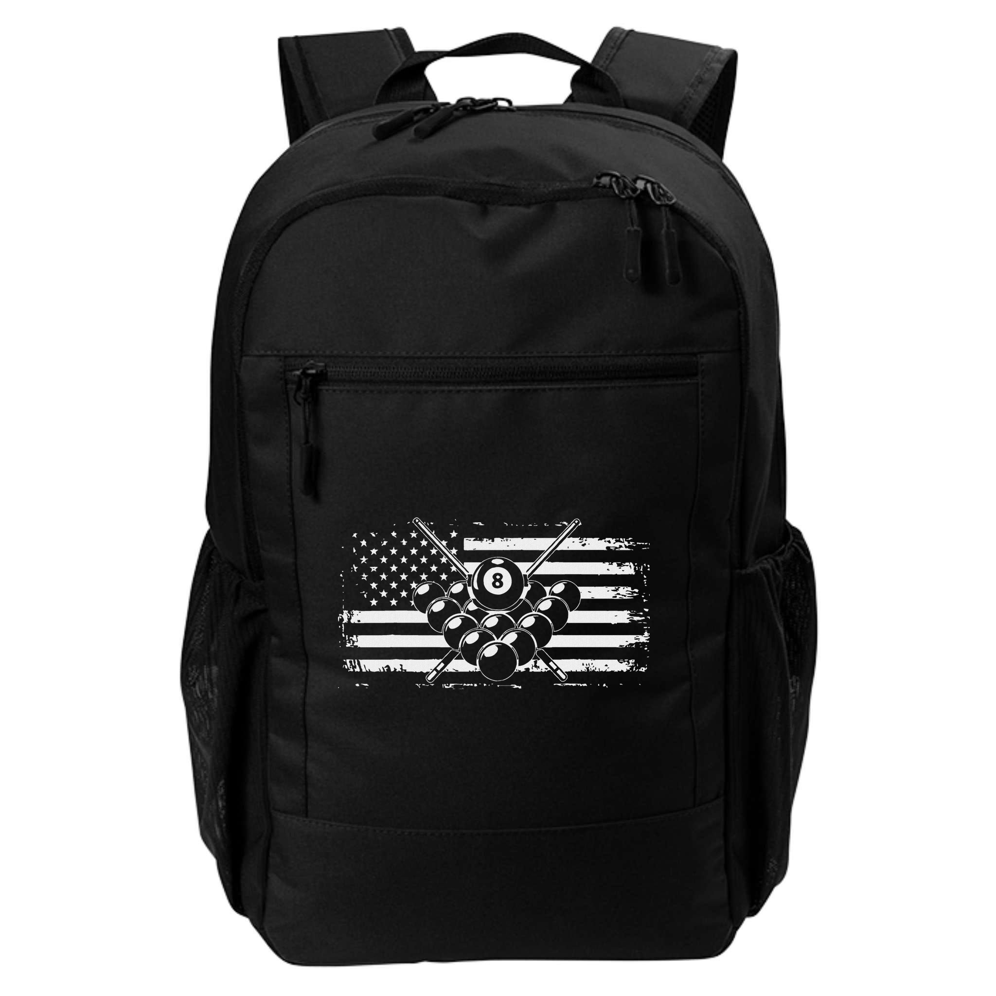 Billiards Pool Billiards American Flag Gift Backpack