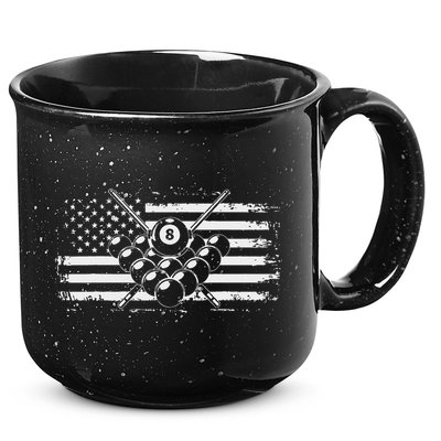 Billiards Pool Billiards American Flag Gift 15oz Campfire Ceramic Mug
