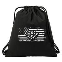 Billiards Pool Billiards American Flag Gift Drawstring Bag