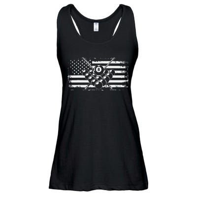 Billiards Pool Billiards American Flag Gift Ladies Essential Flowy Tank