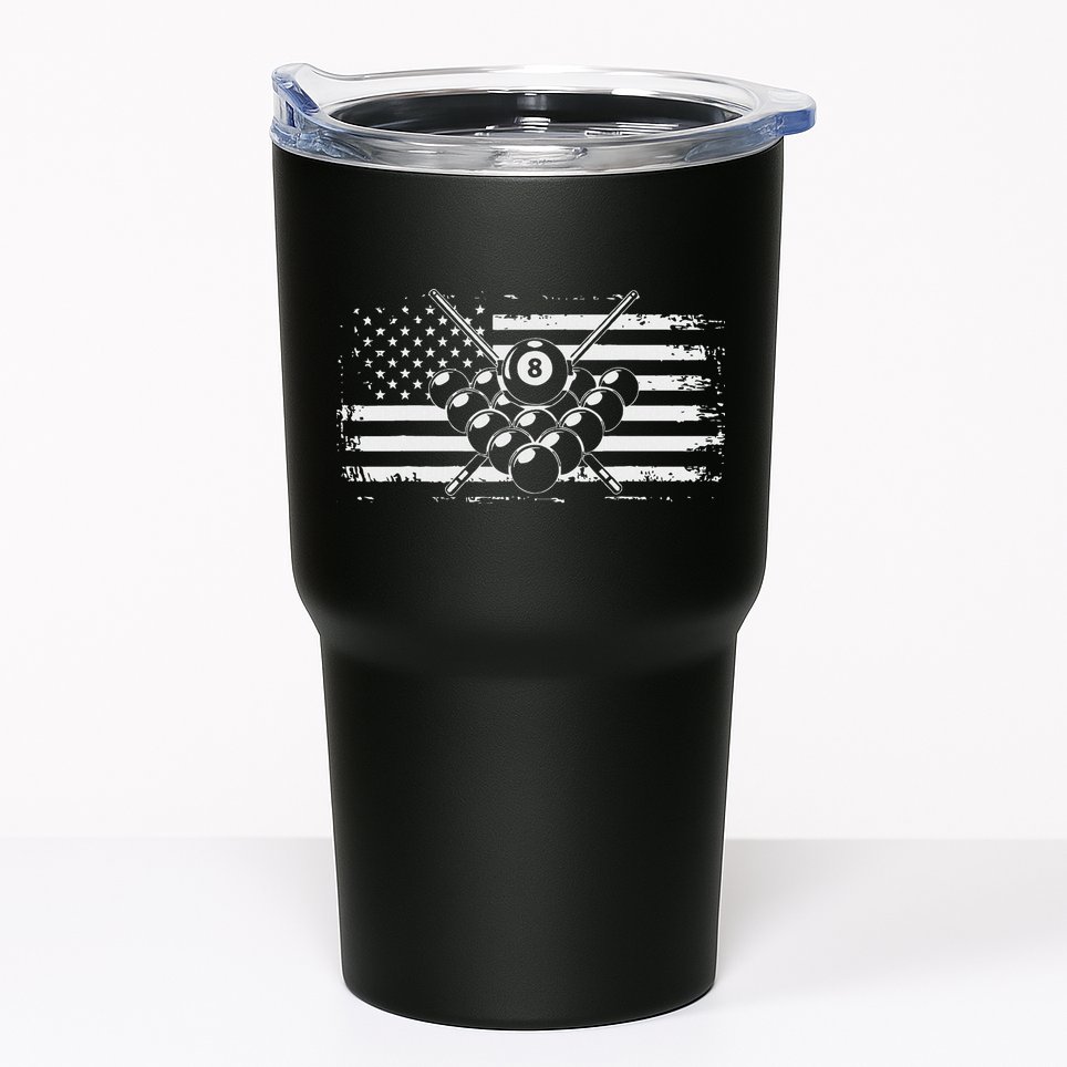 Billiards Pool Billiards American Flag Gift Tumbler