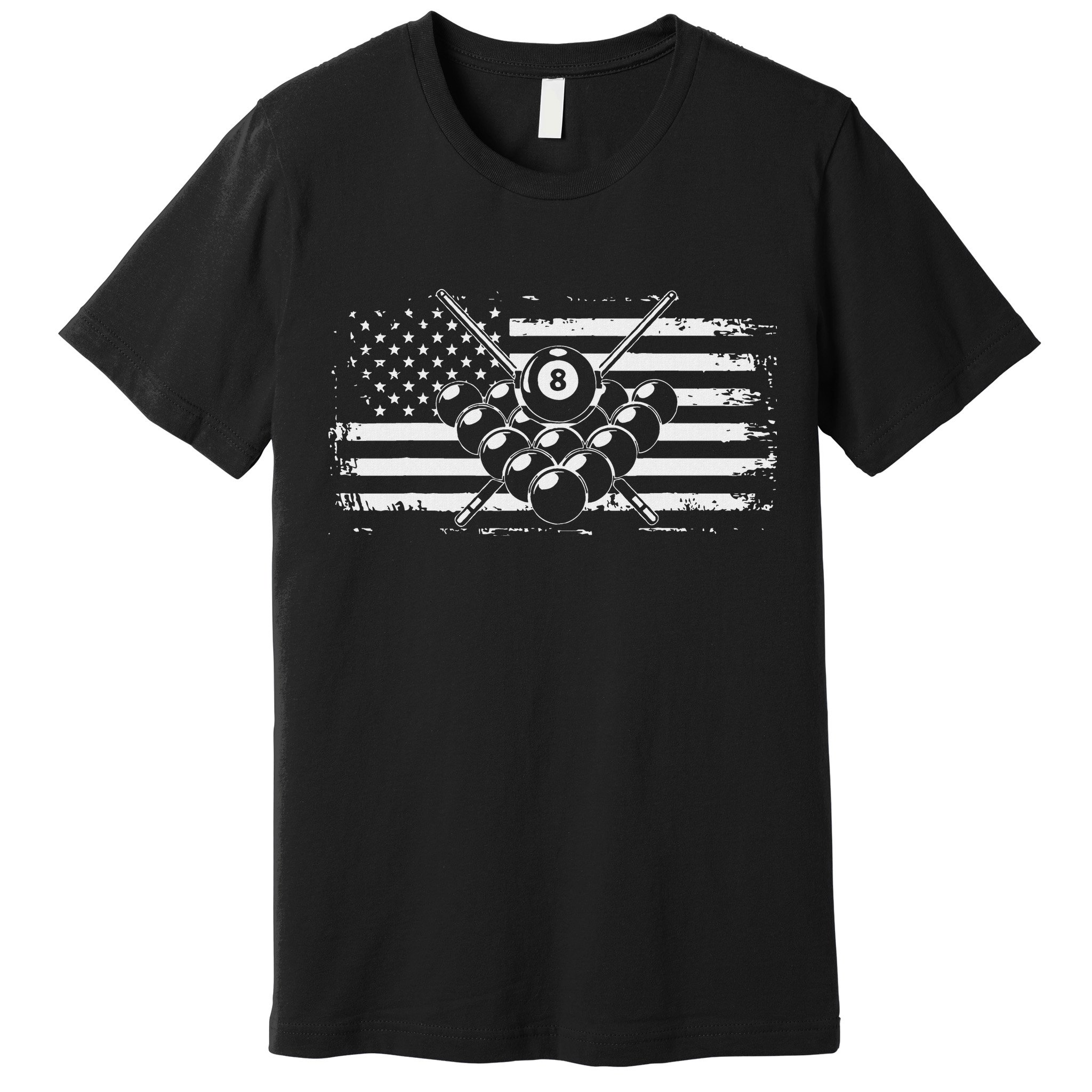 Billiards Pool Billiards American Flag Gift Premium T-Shirt