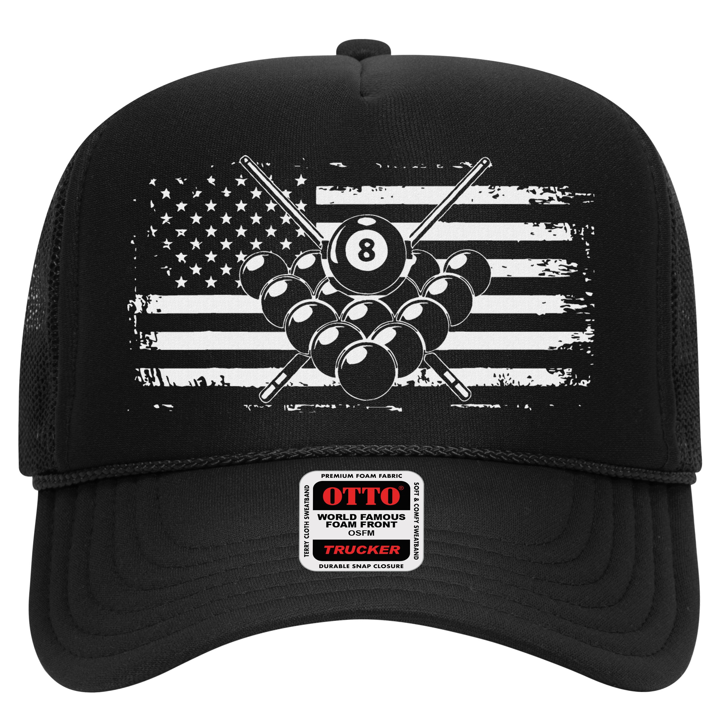 Billiards Pool Billiards American Flag Gift Hat