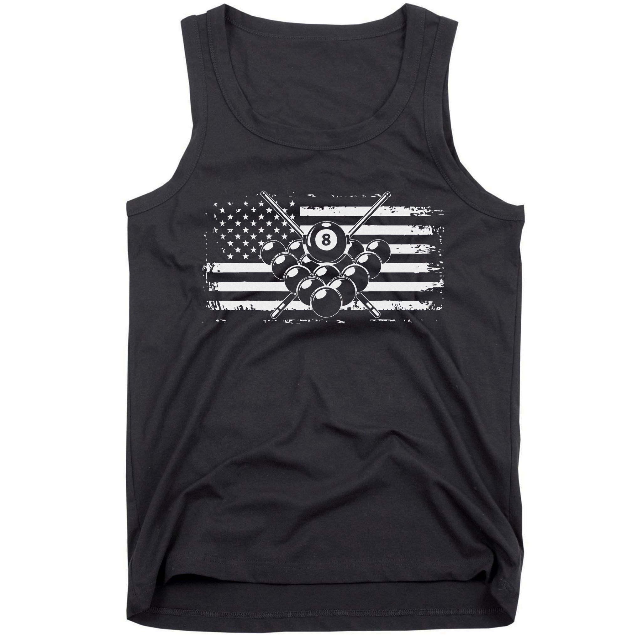 Billiards Pool Billiards American Flag Gift Tank Top