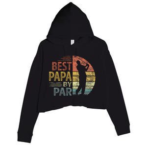 Best Papa By Par Father's Day Golf Gift Grandpa Crop Fleece Hoodie