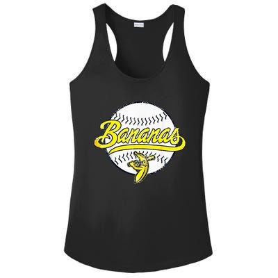 Banana Playing Baseball Fruit Lover Funny LetS Go Bananas Ladies PosiCharge Competitor Racerback Tank