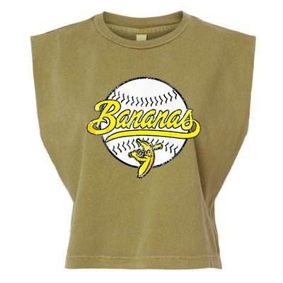 Banana Playing Baseball Fruit Lover Funny LetS Go Bananas Garment-Dyed Women's Muscle Tee