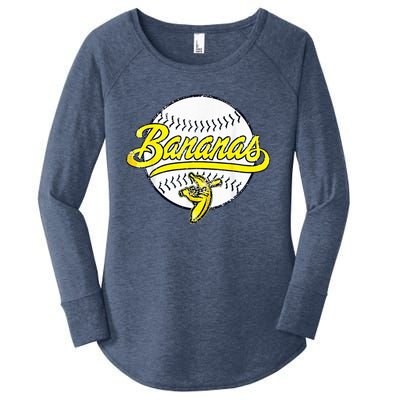 Banana Playing Baseball Fruit Lover Funny LetS Go Bananas Women's Perfect Tri Tunic Long Sleeve Shirt