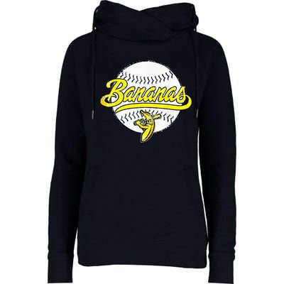 Banana Playing Baseball Fruit Lover Funny LetS Go Bananas Womens Funnel Neck Pullover Hood