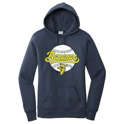 Banana Playing Baseball Fruit Lover Funny LetS Go Bananas Women's Pullover Hoodie