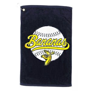 Banana Playing Baseball Fruit Lover Funny LetS Go Bananas Platinum Collection Golf Towel