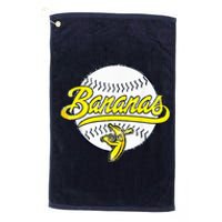 Banana Playing Baseball Fruit Lover Funny LetS Go Bananas Platinum Collection Golf Towel