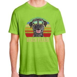 Beach Please Border Terrier Dog Funny Summer Gift Adult ChromaSoft Performance T-Shirt