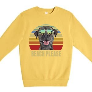 Beach Please Border Terrier Dog Funny Summer Gift Premium Crewneck Sweatshirt