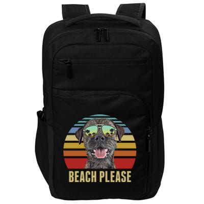 Beach Please Border Terrier Dog Funny Summer Gift Impact Tech Backpack