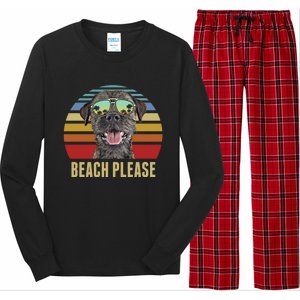 Beach Please Border Terrier Dog Funny Summer Gift Long Sleeve Pajama Set