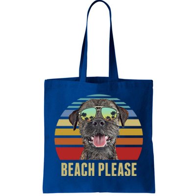 Beach Please Border Terrier Dog Funny Summer Gift Tote Bag