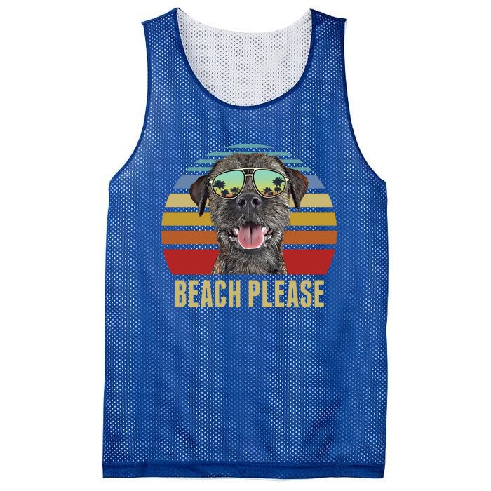 Beach Please Border Terrier Dog Funny Summer Gift Mesh Reversible Basketball Jersey Tank