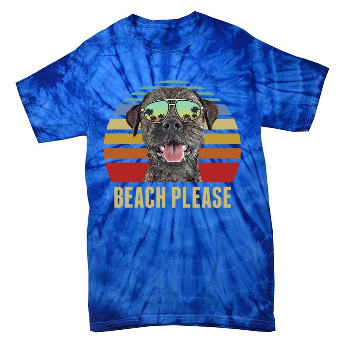 Beach Please Border Terrier Dog Funny Summer Gift Tie-Dye T-Shirt