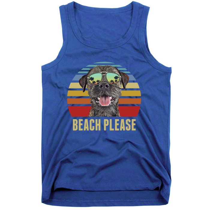 Beach Please Border Terrier Dog Funny Summer Gift Tank Top