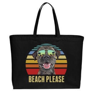 Beach Please Border Terrier Dog Funny Summer Gift Cotton Canvas Jumbo Tote