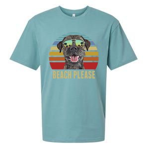 Beach Please Border Terrier Dog Funny Summer Gift Sueded Cloud Jersey T-Shirt