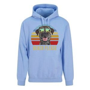 Beach Please Border Terrier Dog Funny Summer Gift Unisex Surf Hoodie