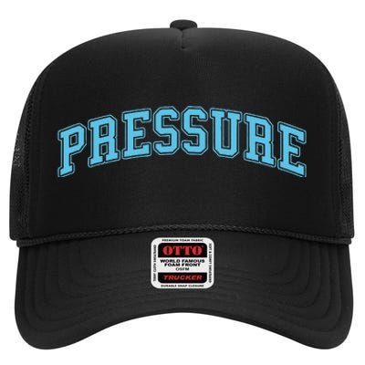 Blue Pressure Blue Color Graphic High Crown Mesh Back Trucker Hat