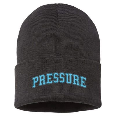 Blue Pressure Blue Color Graphic Sustainable Knit Beanie