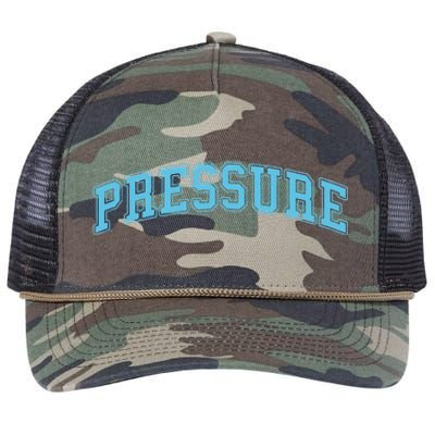 Blue Pressure Blue Color Graphic Retro Rope Trucker Hat Cap