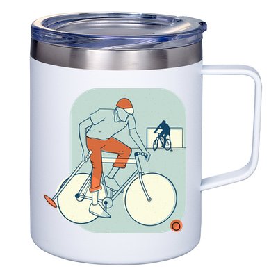 Bike Polo 12oz Stainless Steel Coffee Mug