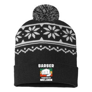 Barber Powered By Melanin African American Juneteenth Black History Month USA-Made Snowflake Beanie