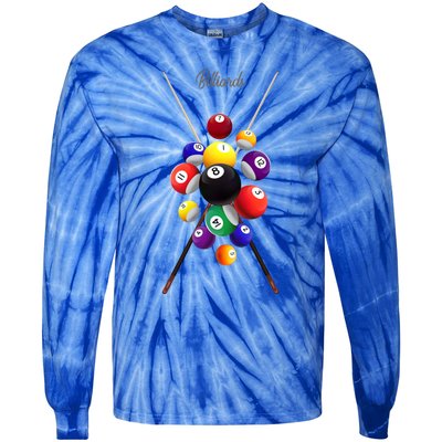 Billiard Pool Billiards Gift Tie-Dye Long Sleeve Shirt